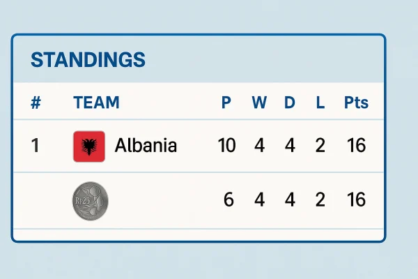 klasemen tim nasional sepak bola albania